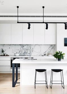 Port Melbourne, Extension Ideas, White Kitchen Design, Contemporary Kitchen Design, White Modern Kitchen, Kitchen Room Design, Kitchen Inspiration Design