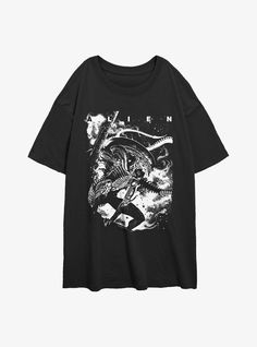 Oversized fit100% combed ring spun cottonWash cold; dry lowImportedListed in junior's sizes Alien Tshirt, Alien Xenomorph, Movie Tees, T Shirt Oversized, Oversized T Shirt, Graphic Tee Shirts, Graphic Tees Women, Oversized Shirt, Oversized Tshirt