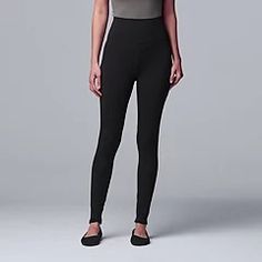 Women's Simply Vera Vera Wang Live-In Shaping High Rise Leggings Fitted High-rise Leggings With Elastic Waistband, High-rise Fitted Activewear With Elastic Waistband, Fitted Yoga Tights With 5-inch Inseam, Fitted Leggings With Elastic Waistband For Pilates, Tight High-rise Leggings With Wide Waistband, Fitted Activewear With Elastic Waistband And 5-inch Inseam, Full-length Fitted Leggings With Wide Waistband, Fitted Full-length Leggings With Wide Waistband, High Rise Fitted Yoga Pants With Elastic Waistband