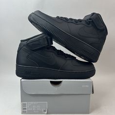 This Pair Is Brand New In Box! They Are A 9 In Men’s! Please Check All Photos Before Purchasing! All Sales Are Final! No Refunds Or Returns! If You Have Any Questions About Sizing Please Feel Free To Send Me A Message! I Am Not Responsible For Factory Flaws On Mass Produced Pairs! All Items Ship The Day After Purchase Priority Mail & Double Boxed Unless The Order Is Placed On A Saturday! If You Purchase On Saturday Your Item Will Ship Out Monday Due To The Post Office Being Closed On Sunday. Also, I Am Not Responsible For Items After They Have Been Shipped! If You Are Located Outside Of The Us Message Me For A Shipping Quote! If You Have Any Questions Feel Free To Ask :) Fade-resistant Black Mid-top Skate Shoes, Black Nike Air Force 1 Fade-resistant For Streetwear, Black Mid-top Custom Sneakers Fade-resistant, Black Fade-resistant Mid-top Custom Sneakers, Nike Air Force 1 Streetwear With Round Toe, Nike Air Force 1 Black Urban Streetwear, Nike Fade-resistant High-top Sneakers For Streetwear, Black Fade-resistant High-top Sneakers With Round Toe, Black Leather Fade-resistant Skate Shoes