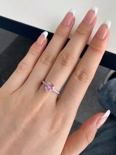 Size: 5-9 Material:Sterling Silver Promise Rings With Side Stones In Cubic Zirconia, White Cubic Zirconia Rings With Side Stones, Diamond White Cubic Zirconia Rings With Side Stones, Trillion Cut Cubic Zirconia Diamond Promise Ring, Classic Pink Diamond Ring With Center Stone, Heart Cut White Gold Cubic Zirconia Ring, Heart Cut Cubic Zirconia Crystal Ring For Wedding, Cubic Zirconia Promise Ring With Side Stones, Cubic Zirconia Rings With Side Stones, Round Cut