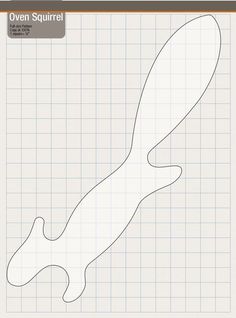 the outline of an oven squirrel is shown on a sheet of graph paper with a ruler