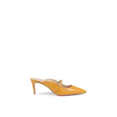 Stunningly Stylish Dee Mule. Made In Italy From Polished Lamb Leather. Sleek Point-Toe Design. 5cm Heel. Leather Strap In A Coordinating Hue. Subtle Touch Of Tonal Trend. 100% Leather. Perfect For Every Fashion-Forward Woman. Luxury Slip-on Heels With Heel Strap, Elegant Slip-on Court Shoes With Deep Heel Cup, Luxury Spring Court Shoes With Low Heel, Chic Calf Leather Kitten Heels With Round Toe, Luxury Spring Court Shoes With Heel Strap, Luxury Court Shoes With Heel Strap For Spring, Chic Yellow Heels With Heel Loop, Elegant Round Toe Calf Leather Kitten Heels, Elegant Calf Leather Kitten Heels With Round Toe