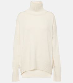 Elegant Cashmere Sweater With Funnel Neck, Luxury Turtleneck Sweater For Fall, Classic Cashmere Turtleneck Polo Sweater, Classic Cashmere High Neck Sweater, Classic High Neck Cashmere Sweater, High Neck Cashmere Sweater In Fine Knit, Classic Cashmere Turtleneck Sweater, Cashmere High Neck Turtleneck, White Cashmere Turtleneck For Fall