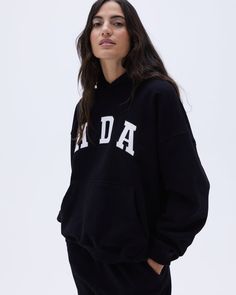 ADA Women's Oversized Black Hoodie | Adanola Black Hoodie Women, Nylon Pants, Oversized Hoodie, Cotton Fleece, Oversized Sweatshirt, Winter Fashion Outfits, Oversize Hoodie, Hoodie Top, Outfits With Leggings