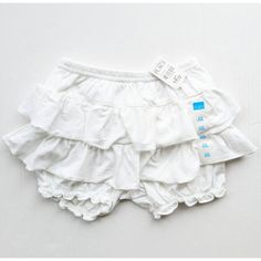 Children's Place Double Ruffle White Bloomer Shorts, Size 3-6 Months, New With Tags Ruffled Baby Bloomers, Bloomer Shorts, Aesthetic Galaxy, Ruffle Bloomers, Girls Cuts, Teal Shorts, Bloomers Shorts, Baby Bloomers, Polka Dot Shorts