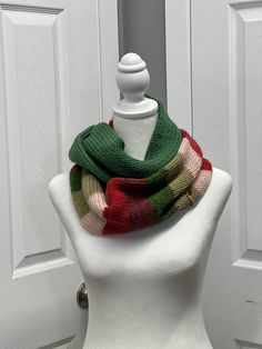 This infinity scarf is doubled layered for a very warm and cozy feel. approx 6inches wide by 52 inches length. Hand crank machine knit.  colors may vary based on computer screen. Acrylic Yarn Scarf For Cold Weather, Cold Weather Acrylic Yarn Scarves, Cold Weather Acrylic Yarn Scarf, Knit Infinity Scarf One Size, Warm Infinity Scarf For Cold Weather, One Size, Knitted One Size Infinity Scarf, Cozy Loop Infinity Scarf, Soft Knit Infinity Scarf, One Size Knitted Infinity Scarf