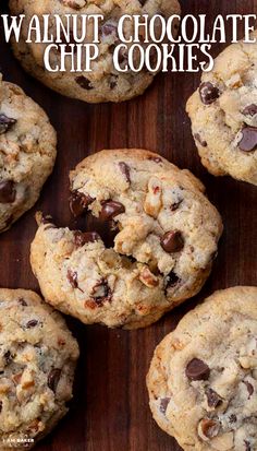 Walnut Chocolate Chip Cookies are chocolate chip cookies filled with walnuts and rolled oats that are based on DoubleTree cookies.