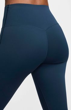 Get ready to move in these stretchy leggings that help smooth and lift to keep you feeling comfortable with squat-proof confidence and signature Dri-FIT tech. 10" front rise; 13" back rise, 26 1/2" inseam (size medium) Lined gusset Dri-FIT moisture-wicking technology 76% nylon, 24% spandex Machine wash, dry flat Imported Get Ready To Move, Squat Proof Leggings, Shaper Panty, Getting Ready To Move, Stretchy Leggings, High Waist Leggings, Blue Leggings, Squat Proof, Move In