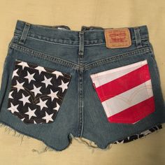 Never Worn Adorable Shorts Hand Made Shorts American Flag Jeans, Flag Jeans, How To Make Shorts, Kids Bottoms, American Flag, Jean Shorts, Levi's, Hand Made, Flag