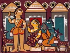 Jamini Roy Biography - Paintings & Artworks, Life History & Achievements Jamini Roy Paintings, Phad Painting, Indian Traditional Paintings, Painting Indian, Contemporary Folk Art, Modern India, Indian Painting