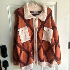 Brand New Fall Fashion, Beautiful, Medium Weight Cardigan Size Large Never Worn, No Tags Medium To Heavy Weight Longer Length Perfect For Fall!! Fashion Cardigan, Sweater Brands, Cardigan Fashion, Orange Brown, Brown Orange, Long Length, Heavy Weight, Medium Weight, Fall Fashion