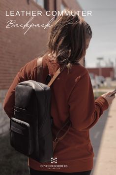 Calling all travelers! Meet your new must-have travel accessory: The Black Leather Commuter Backpack. Stay organized and stylish on the go with this sleek and functional backpack designed to elevate your travel experience. Perfect for daily commutes, weekend getaways, and everything in between. Versatile Rectangular Leather Backpack For Commuting, Functional Leather Satchel Backpack For On-the-go, Functional Leather Satchel Backpack With Luggage Sleeve, Leather Commuting Backpack With Laptop Sleeve, Leather Backpack With Laptop Sleeve, Functional Leather Backpack With Adjustable Strap For Everyday, Commuting Laptop Backpack With Adjustable Strap, Commuting Laptop Bag With Adjustable Strap, Functional Leather School Backpack With Laptop Sleeve