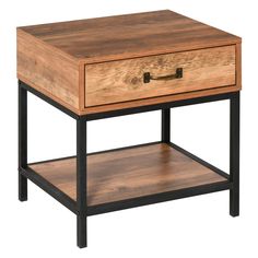 an end table with a drawer on top