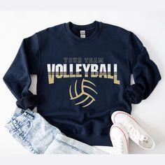 an image of a volleyball sweatshirt and shorts