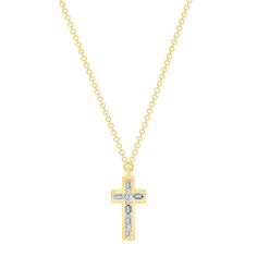 This item is made to order and takes 4-6 Weeks to complete.Materials Gold, Diamond Description Up for sale is a beautiful 14k Gold Baguette Cross Diamond Necklace. Round Brilliant diamond weight: 0.17 CaratsColor F-G Clarity: SISpecifications:-Model #: SC55007316-Metal Type: Rose, Yellow, and White Gold-Metal Purity: 14K-Chain Length: Adjustable 16" to 18"-Total Diamond Weight: 0.17 Carats-Color: F-G-Clarity: SI Brief Overview:-Free Chain Included-14 Day Return Policy-Conflict Free Diamonds-Sati Yellow Gold Baguette Cut Fine Jewelry Necklaces, Yellow Gold Baguette Cut Fine Necklaces, Gold Necklaces With Baguette Diamonds, Fine Jewelry Yellow Gold Necklace With Baguette Diamonds, Yellow Gold Diamond Necklace With Baguette Cut Diamonds, Yellow Gold Necklace With Baguette Cut Diamond, Luxury Gold Diamond Cross Pendant Necklace, Fine Jewelry Gold Baguette Cut Necklace, Gold Baguette Cut Necklace Fine Jewelry