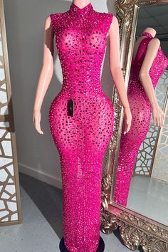 Look your best in the Sade Diamante Dress. Made of stretchy mesh fabric and embellished with rhinestones, it's perfect for date nights, dinner parties, evening receptions and more. Look stunning and sophisticated for any special occasion. Rhinestone Floor-length Maxi Dress For Parties, Elegant Stretch Mesh Prom Dress, Elegant Stretch Mesh Dress For Prom, Glamorous Crystal-embellished Maxi Dress For Cocktail, Glamorous Bedazzled Dress For Prom Season, Stretch Mesh Dress For Party, Fitted Sleeveless Mesh Dress For Prom, Elegant Stretch Sequin Embellished Dress, Glamorous Bedazzled Evening Dress For Night Out