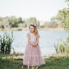 A new twist on our classic Flutter Dress.  Now with matching lace in the same colour as the tulle. Dusty Rose lace upper bodice with pretty soft floppy lace cap sleeves, long straight layered matching dusky rose pink tulle skirt and a beautiful crossed sheer patterned pretty lace back.  Perfect for one of our sashes to be added around the waist for a little more definition. Available in ages 12 months to 13 years Some sizes are being finished this week, please message if you wish to order to che Summer Lace Dress With Lace Bodice For Dress-up, Spring Princess Lace Dress, Spring Princess Style Lace Dress, Princess Style Lace Dress For Spring, Summer Lace Tutu Dress For Dress-up, Spring Lace Fairy Dress, Summer Fairy Bridesmaid Dress, Summer Bridesmaid Fairy Dress, Pink Lace Tutu Bridesmaid Dress