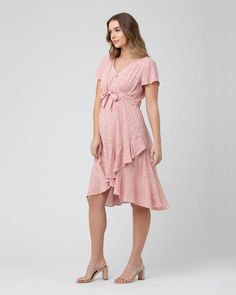 Vanessa Tie Front Dress Dusty Coral  – Ripe Maternity US Front Ruffle Dress, Dusty Coral, Maternity Brands, Ladies Day Dresses, Maternity Nursing Dress, Casual Day Dresses, Tie Front Dress, Dress Dusty, Nursing Dress