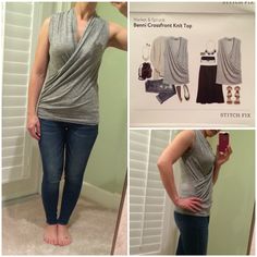 Stitch Fix #8: Me in Benni Crossfront Knit Top. I love this look on me- the way it crosses in front. The material is so soft! I want this in a bunch of different bright colors! (Kept) Casual Cotton Nursing-friendly Tops, Nursing School Outfit, Fitted Cotton Nursing-friendly Tops, Real Pants, Fitted Maternity Tops For Nursing, Everyday Stretch Nursing-friendly Top, Postpartum Essentials, Apparel Sewing, Breastfeeding Fashion