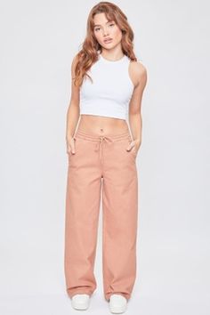 Women's Mid Rise Pull On Cargo Pants from YMI – YMI JEANS Sporty Cotton Wide Leg Pants For Fall, Trendy Wide Leg Pants For Elevated Casual Spring Occasions, Trendy Cotton Wide Leg Pants With Elastic Waistband, Relaxed Cotton Sweatpants For Spring, Trendy Wide Leg Sweatpants For Everyday, Cotton Athleisure Bottoms For Elevated Casual Wear, Relaxed Bottoms For Elevated Casual Spring Wear, Everyday Cotton Wide Leg Pants With Elastic Waistband, Relaxed Fit Bottoms For Spring Leisure