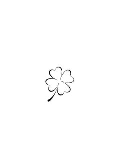 a four leaf clover is shown in black and white on a plain background, as if it were drawn by hand