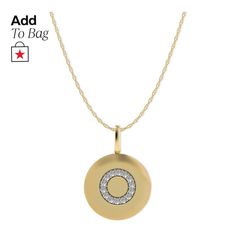 in stock Diamond Necklace With Detachable Round Pendant, Round Diamond Necklace With Detachable Pendant, Gold Diamond Necklace With Detachable Pendant, Elegant Yellow Gold Round Disc Necklaces, Macy's Yellow Gold Necklaces With Diamond Accents, Round Necklace From Macy's As A Gift, Macy's Round Necklace Perfect For Gifts, Macy's Round Necklace Gift, Macy's Round Necklaces Gift