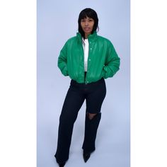 The perfect green bomber. Our "Max" faux leather bomber will give you all the vibes. The kelly green is this seasons hottest color. This bomber has an oversized fit Model is wearing size medium St Patrick's Day Outfit, Kelly Green, St Patricks, Outfit Of The Day, Fitness Models, Bomber Jacket, Faux Leather, Size Medium, Green