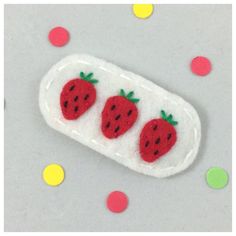 Felt Hair Clip No Slip Strawberries White Girls Hair Clip Felt Hair Bows, Felt Hair Accessories, Felt Fruit, Strawberry Hair, Girl Hair Accessories, Felt Hair Clips, Toddler Hair Clips, Pin Hair, Baby Hair Clips