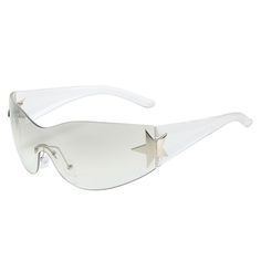 Y2k Glasses, Star Sunglasses, Y2k Star, Sporty Sunglasses, Y2k Sunglasses, Rimless Glasses, Uv400 Sunglasses, Sun With Sunglasses, Stylish Glasses