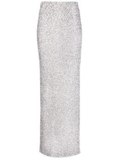 silver-tone crystal embellishment high-waisted rear slit straight hem ankle-length Skirt Png, Award Show Dresses, Maxi Sequin Skirt, Glitters Skirt, Silver Skirt, Burberry Outfit, Sequin Maxi, Straight Skirt, White Glitter