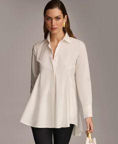 in stock Elegant Poplin Tops For The Office, Elegant Poplin Tops For Office, Formal Poplin Blouse For Spring, Elegant Spring Poplin Tops, Elegant Poplin Shirt For Spring, Elegant Spring Poplin Shirt, Elegant Button-up Poplin Blouse, Elegant Poplin Top With Spread Collar, Elegant Poplin Tops With Spread Collar