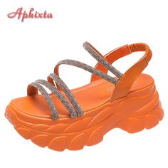 Shipping: Worldwide Express Shipping AvailableDelivery time: 7-15Days Fast ShippingReturns: Fast refund, 100% Money Back Guarantee.Brand Name: AphixtaHeel Height: Super High (8cm-up)With Platforms: YesPlatform Height: 3-5cmSandal Type: Ankle-WrapOrigin: Mainland ChinaOccasion: CasualUpper Material: Sequined ClothOutsole Material: RubberBack Counter Type: Front & Rear StrapPattern Type: SolidSide Vamp Type: OpenFit: Fits true to size, take your normal sizeStyle: FashionHeel Type: WedgesLining Mat Handmade Shoes Women, Wedge High Heels, Nude Boots, Dark Brown Shoes, Mid Heel Boots, Crystal Sandals, Orange Crystals, Bling Shoes, Buckle Ankle Boots