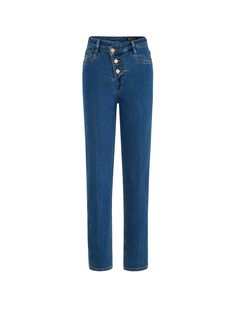 MO&Co.Women Straight High Waist Jeans Features : - Multi-button closure- High waist design- Straight leg and ankle designCode: MBB4JENT12The length of size M is 96cm MATERIALS & CARE : Material: 99.1% Cotton 0.9% SpandexMachine wash separately under 30℃Do not bleach, hang to dryDo not tumble dry, iron at a low temperatureDo not dry clean, do not expose to the sunThe reverse side is washed in a mesh bag, do not soakNotice:1. The leather tag part should not be ironed or wiped.2. Denim products hav High Rise Blue Pants With Buttons, Straight Leg Denim Blue Bottoms With Buttons, High Rise Denim Blue Pants With Buttons, Straight Leg Denim Bottoms With Buttons, Straight Leg Denim Blue Pants With Buttons, Mid-rise Denim Blue Bottoms With Snap Buttons, High Rise Denim Bottoms With Snap Buttons, Blue Straight Leg Bottoms With Buttons, Blue High-rise Bottoms With Snap Buttons