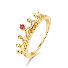 Holiday Notice: Our store will be on holiday from Feb 4 to Feb 15 for the Spring Festival. Orders confirmed after Jan 22 will be shipped when we resume work.  Ruby Crown Ring, Dainty Crown Ring, Crown Ring Gold, Tiara Crown Ring, Natural Ruby Ring, Tiny Ruby Ring, Crown Stack Ring, Gifts for Her Features * Made to Order.  * Material: 14K Solid Gold * Gold Color: Yellow Gold, White Gold or Rose Gold * Main Stone: Natural Red Ruby, 1.5*1.5 mm * Free Worldwide DHL Express Shipping * Ready to Ship i Ruby Crown, Dainty Crown, Topaz Wedding Ring, Rubin Ring, Vintage Turquoise Ring, Ruby Ring Vintage, Ruby Wedding Rings, Ring Crown, Resume Work