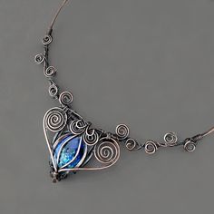 Gemstone : Blue Bard Necklace Pendent Hight/ 7 inch Beautiful Wire Wrap Pendent  Its energies can give you a sense of purposefulness, and it will help you develop new ideas or find joy and enthusiasm in what you are doing. Labradorite is also a stone of magic that can awaken your magical, mystical, or psychic abilities. It will clear your aura and seal it to prevent the good energy from leaking. Necklace Pendent, Wrapping Jewelry, Wire Jewelry Making, Copper Wire Jewelry, Beaded Necklace Diy, Handmade Gifts For Her, Unique Holiday Gifts, Wire Work Jewelry, Necklace Diy