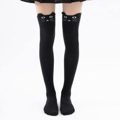 New. Black Knee High Socks With Cat Face. Cotton. Reasonable Offers Welcome. Ugg Socks, Black Knee High Socks, Sparkle Tights, Soft Boots, Fleece Socks, Purple Leopard Print, Women Crew Socks, Cat Socks, Purple Leopard