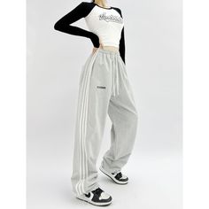 Wide-Leg Hip Hop Jazz Dance Pants Material: 78% Cotton+22% Polyester Style: Hip Hop Size: S, M, L, XL Color: Navy Blue, Grey, Black, Applicable Season: Spring, Summer  Occasion: Outdoor, Daily, Hip Hop, Jazz, Dance, Dance Pants, Style Hip Hop, Jazz Dance, Season Spring, Blue Grey, Womens Bottoms, Hip Hop, Wide Leg, Spring Summer