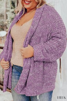 Ebeek - Soft Cozy Knit Cardigan for Women - Sage Green Lisa Fischer, Plus Size Cardigans, Grown Women, Open Front Sweater, Green Cardigan, Cozy Cardigan, Plus Size Sweaters, Style Cardigan, Cozy Knits