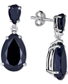 in stock Macy's Formal Drop Earrings, Elegant Blue Earrings From Macy's, Macy's Teardrop Earrings Fine Jewelry, Macy's Teardrop Fine Jewelry Earrings, Classic Sapphire Drop Jewelry, Macy's Teardrop Earrings In Fine Jewelry Style, Macy's Teardrop Jewelry With Matching Earrings, Macy's Teardrop Earrings For Anniversary, Classic Teardrop Jewelry From Macy's