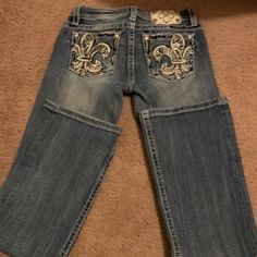 Brand New, Worn Once. No Wear. Size 14 Country Jeans, Rhinestone Jeans, Clothing Pieces, Denim Boots, Jeans Kids, Boot Cut Denim, Girls Denim, Miss Me Jeans, Light Wash Jeans