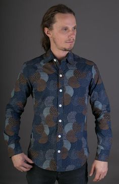 Mens 100% Cotton Long Sleeve Slim Fit Shirt* Slim Fit* 100% Cotton* Button Down* Button Cuff* Limited Edition* Heavy Cotton* Machine washable at 30°C✦Prints✦We have made many different prints for you to choose, as well as short sleeve shirts.✦What size am I?✦We realise that shirt sizes differ between different brands.  Our dimensions below are taken when the shirts are fully stretched out.  In order to have a comfortable fit we recommend the following shirt sizes according to chest size.Small Si Black Harem Pants, Festival Pants, Jumpsuit Blue, Harem Pants Women, Short Sleeve Shirts, Slim Fit Shirt, Tee Dress, Mens Shirt Dress, Blue Brown