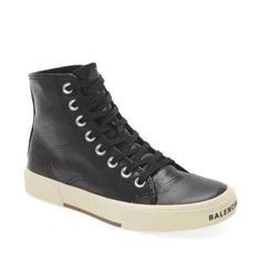 9us / 39eu, Black Runs Big; Order 1/2 Size Up. Creased Lambskin Leather Elevates The Aesthetic Of A High-Top Sneaker That's Set On A Logo-Stamped Sole. Lace-Up Style Leather Upper And Lining/Rubber Sole Designer Leather Sneakers For Fall, Chic Leather Sneakers With Laces, Designer Black Sneakers For Spring, Chic Leather Sneakers For Streetwear, Chic Black Leather Sneakers, Balenciaga Track Sneaker, Balenciaga Track 2, Balenciaga Speed Trainers, Balenciaga Track Sneakers