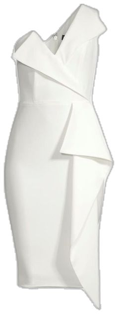 a white dress with an asymmetrical design on the front and back side