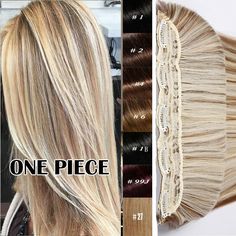 Highlight THICK One Piece 100% Remy Human Hair Extensions Clip in 3/4 Full Head One Piece Invisible 5Clips is flexible to use by your choice Soft, Silky, Straight, Reusable! We offer 24 Hours Dispatch  and items will be shipped within 24hrs after getting you verified payment(except weekend and holiday); Wholesale by our own professional hair extensions factory; Our factory use to supply many well-knoen store in Europe and UK; Please Feel free to contact us via eaby message if you have any proble Professional Hair Extensions, Human Hair Pieces, Hair Extensions Clip, Extensions Clip In, 100 Remy Human Hair, Remy Human Hair Extensions, Brown To Blonde, Real Human Hair, Professional Hair