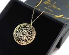 7 Archangels Sigil Necklace Archangel Pendant Angel Seal Jewelry Talisman Gold Silver Amulet Coin Medellin - Etsy UK Sigil Necklace, 7 Archangels, King Solomon Seals, Seal Jewelry, Seven Archangels, Solomons Seal, King Solomon, Bible History, Etsy Stuff