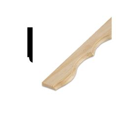 an unfinished wooden shelf bracket with the corner cut out to show it's length