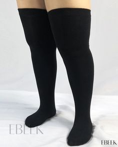 Ebeek - Plus Size Striped Thigh-High Socks - 1 Pair Striped Thigh High Socks, Thick Wool Socks, Thigh Socks, Thigh High Socks, Fashion Catalogue, Socks And Tights, Casual Socks, Thigh High, High Socks