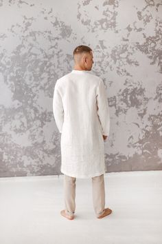 White men tunic shirt, men linen kaftan white, long linen shirt, Linen Caftan, long tunic robe, comfy Loungewear, Linen Robe, linen clothing Gorgeous eco-friendly loose and at the same time stylish kaftan shirt made of high quality softened Baltic pure linen. Perfect choice for a hot weather, holidays or as loungewear. Listing includes only kaftan robe, matching pants are sold separately: https://www.etsy.com/listing/642782409/mens-linen-striped-pants-linen-trousers?ref=shop_home_active_1 Harem Relaxed Fit Long Sleeve Linen Kurta, Casual White Long Sleeve Kaftan, Spring Linen Tunic Kurta, Summer Linen Kurta With Relaxed Fit, Spring Linen Kurta With Relaxed Fit, White Relaxed Fit Linen Tunic, White Linen Long Sleeve Tunic, White Linen Tunic With Long Sleeves, White Long Sleeve Linen Tunic