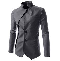 Office Outerwear With Slim Fit And Suit Collar, Modern Slim Fit Blazer For Office, Modern Slim Fit Office Blazer, Fitted Blazer With Stand Collar, Modern Slim Fit Suit, Fitted Stand Collar Blazer For Work, Fitted Blazer With Stand Collar For Work, Classic Stand Collar Blazer For Formal Occasions, Classic Semi-formal Suit With Stand Collar